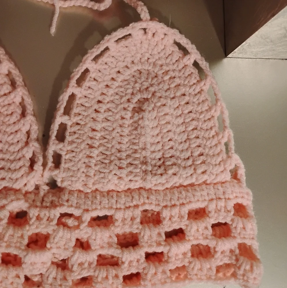 Handmade Pink Crochet Bralette - Picture 5 of 12